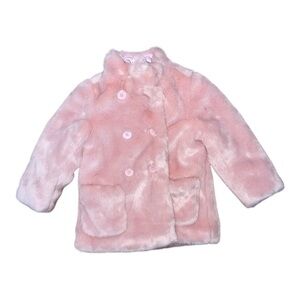 Crewcuts Pink Plush Pea Coat with High Collar NWT